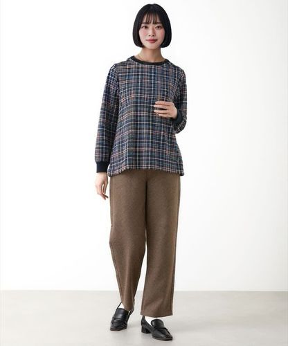 レディース チェック柄 リブ配色 プルオーバー通販 [0102-55226