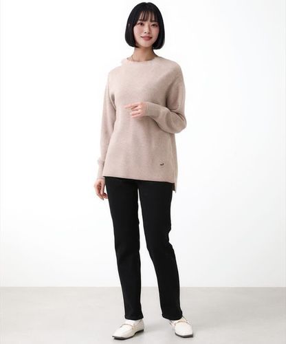 レディース ウールブレンド ボトルネック ニット【手洗いOK】通販