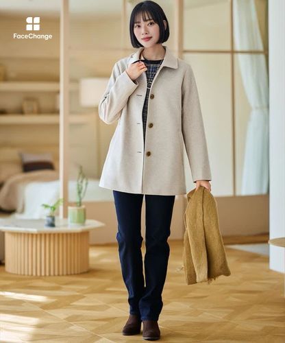 レディース ウールライク ミドル コート通販 [0104-58402