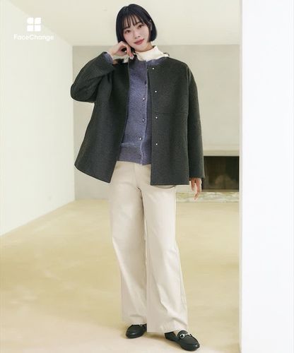 レディース ウールブレンド ラメ糸ネップ カーディガン【手洗いOK