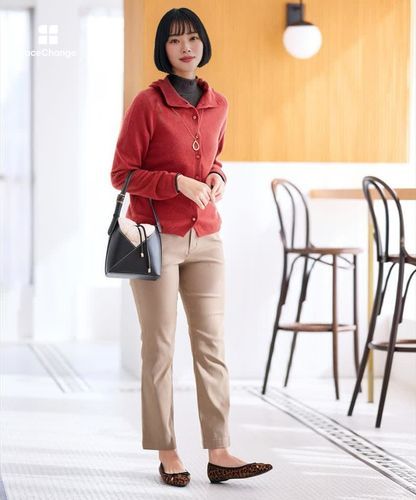 レディース ウールブレンド ボトルネック カーディガン通販 [0203