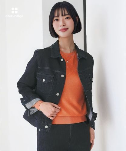 asucomoli デニムジャケット　ブラックエクリュ black-hair-bob-with-bangs.jpg