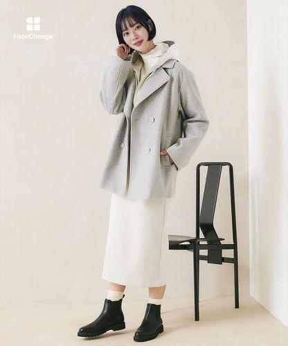 【極暖ヘビーウール×希少XL相当✨】パパス メルトンコート 胡桃ボタン グレー レディース メルトン ピーコート通販 [0204-57455] - クロコダイル