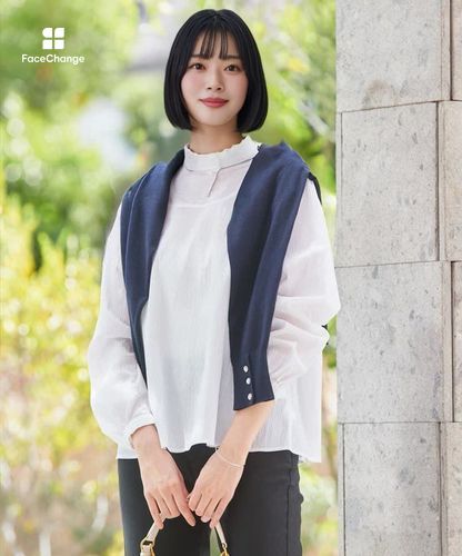 レディース ハイネック 肩ボタン ブラウス通販 [0301-53100