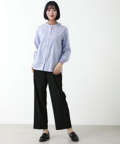 レディース 花柄プリント ピンタック ブラウス【オンラインショップ