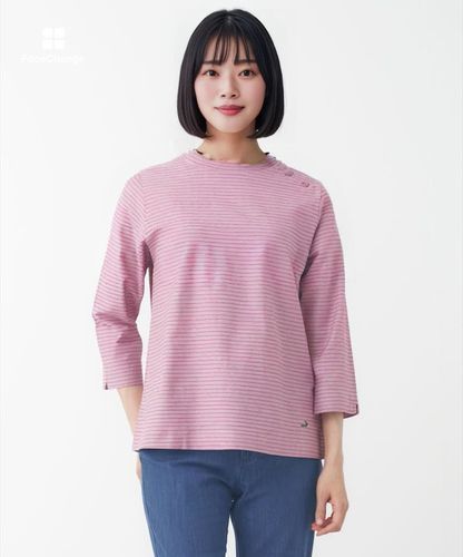 レディース スノーコットン ボタンデザイン カットソー【接触冷感