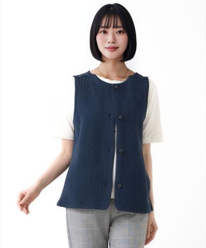 レディース ジャカード カット ベスト通販 [0302-55241