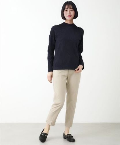 レディース ケーブル柄 ハイネック カットソー【オンラインショップ