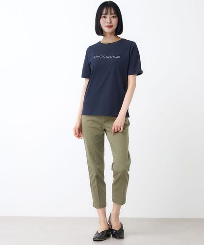 レディース ロゴプリント 半袖 Tシャツ【吸汗速乾】【オンライン