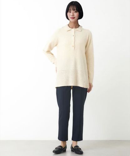 レディース シルクブレンド ネップ ニットチュニック通販 [0303-48302