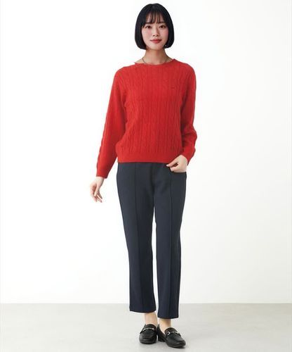 レディース カシミヤ ケーブル プルオーバーニット【一部店舗限定