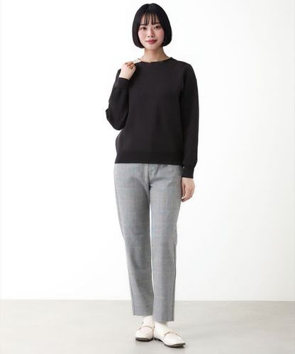 レディース クロコダイルタータン クルーネック ニット【一部店舗限定