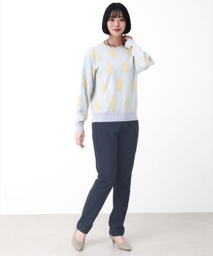 レディース ウールブレンド アーガイル柄 ニット【手洗いOK】通販