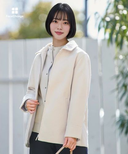 レディース ウールライク ステンカラー コート通販 [0304-51400