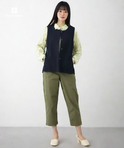 レディース コクーンシェイプ ノーカラー ベスト NOBLE（ノーブル） ベスト ジレ コクーンシルエットオーバージレ