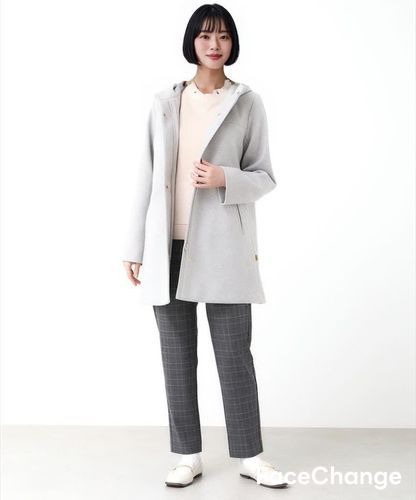 レディース ウールライク フード付き コート 通販 [0304-57402