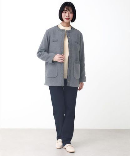 レディース 中綿 ノーカラー ジャケット通販 [0304-57404