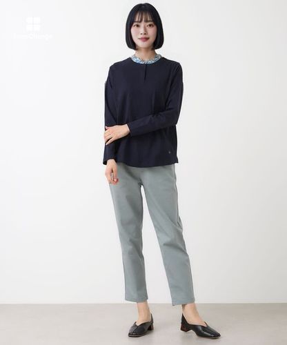 レディース ストレッチ クロップド パンツ【接触冷感】【吸汗速乾