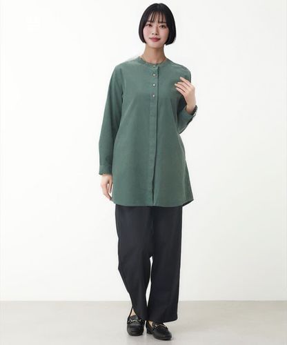 レディース コーデュロイ バンドカラー チュニック通販 [0321-47701