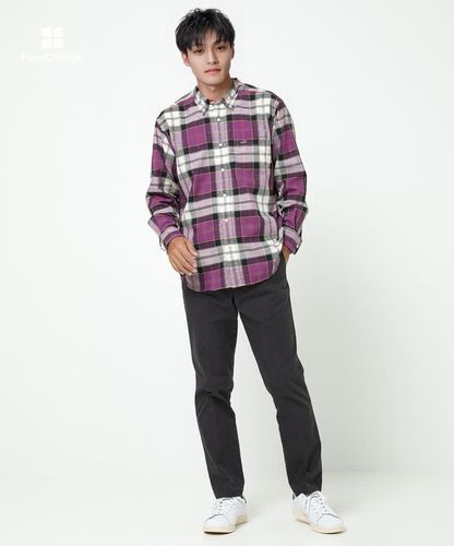 メンズ ピケ素材 チェック柄 シャツ通販 [1001-55103] - クロコダイル