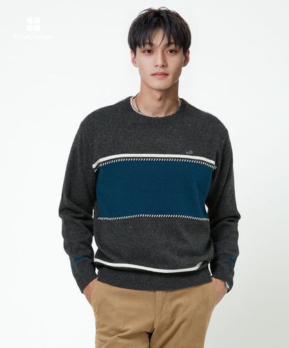 マンシングウェア◆ウール100% ニット セーター 日本製 アイボリー Lサイズ 507c_1.jpg