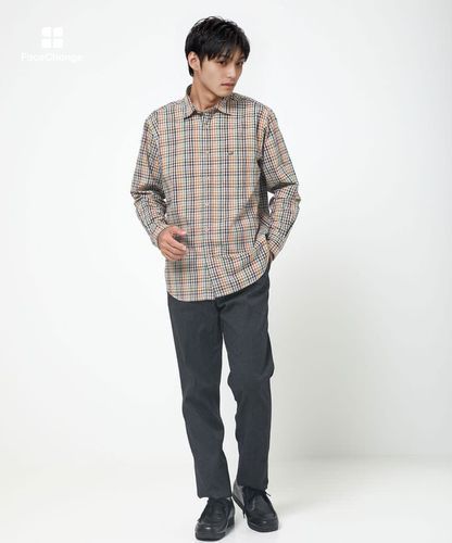 メンズ ピケ起毛 チェック柄 シャツ通販 [1601-55107] - クロコダイル