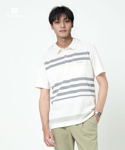 メンズ ラインボーダー柄 ポロシャツ通販 [1602-53228] - クロコダイル