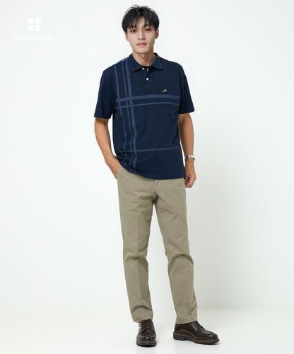 メンズ シャドーチェック柄 ポロシャツ通販 [1602-54217