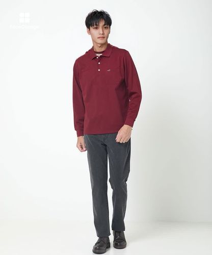 メンズ 地柄 長袖 ポロシャツ通販 [1602-55202] - クロコダイル