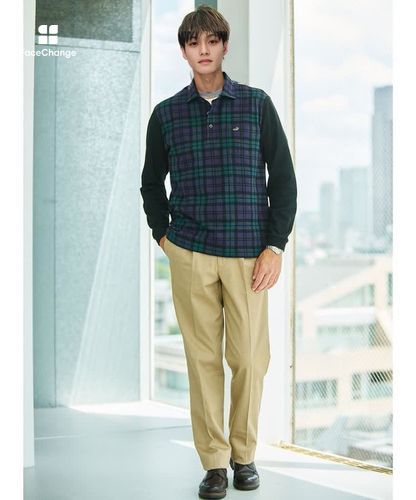 メンズ ブラックウォッチ 切り替え ポロシャツ通販 [1602-55210