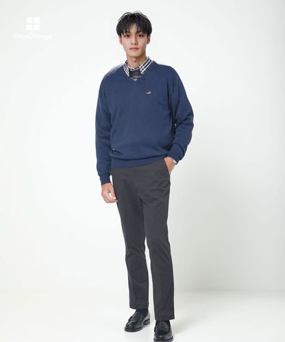 メンズ 10ゲージVネックセーター【洗濯機洗いOK】通販 [1603-06581