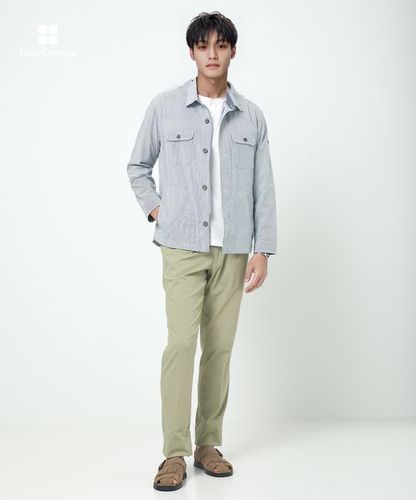 メンズ サッカー ストライプ柄 シャツアウター通販 [1604-53401