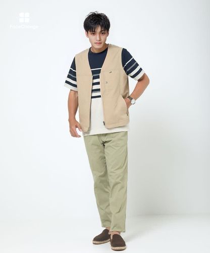 PARIS　ベージュベスト Lサイズ メンズ シアサッカー ベスト【吸汗速乾】通販 [1604-53410