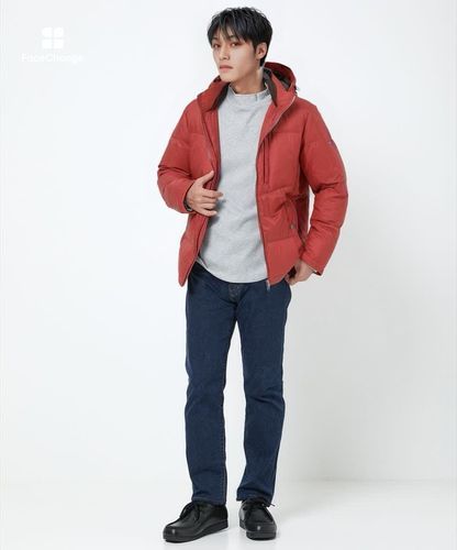 メンズ フード付き スタンドカラー ダウンジャケット通販 [1604-58405