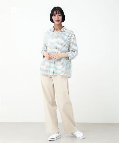 レディース ダブルガーゼ チェック柄 ブラウス通販 [2001-55101