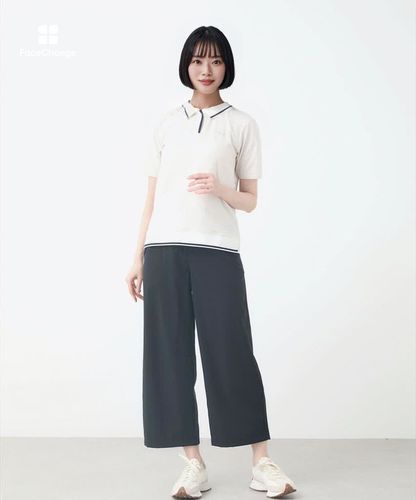 レディース スキッパーサッカー 配色ライン ポロシャツ通販 [2002