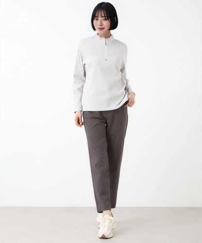 レディース ワッフル ハーフジップ プルオーバー カットソー通販 [2002