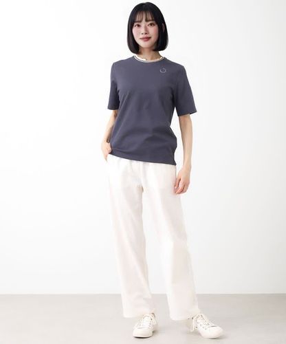 レディース 襟ライン クルーネック Tシャツ通販 [2002-63216