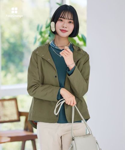 レディース フード付き ドットボタン デザインジャケット通販 [2004