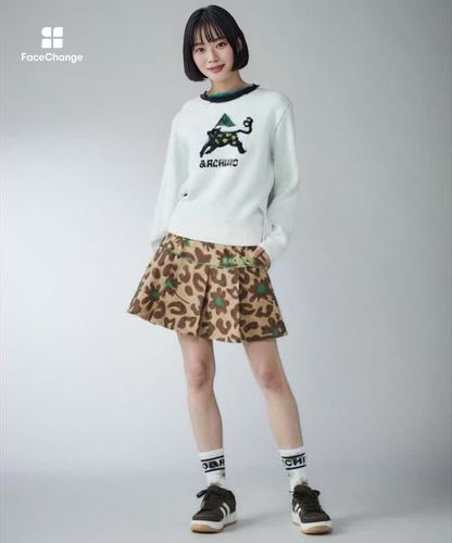 アルチビオ　プリントロゴ スカート アルチビオ プリントロゴ スカート コットン混刺繍スカート|アルチビオ