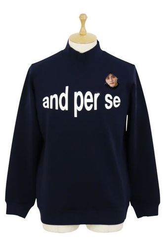 and per se アンパスィ　ゴルフウェア　刺繍ロゴ　大きめXL ネイビー and per se（アンパスィ） セール 20%OFF and per se メンズ ゴルフ