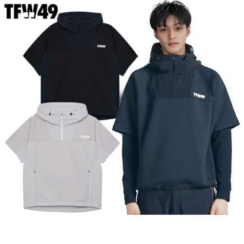 TFW49 ゴルフロゴ入り裏起毛ナイロントレーナーサイズL TFW49