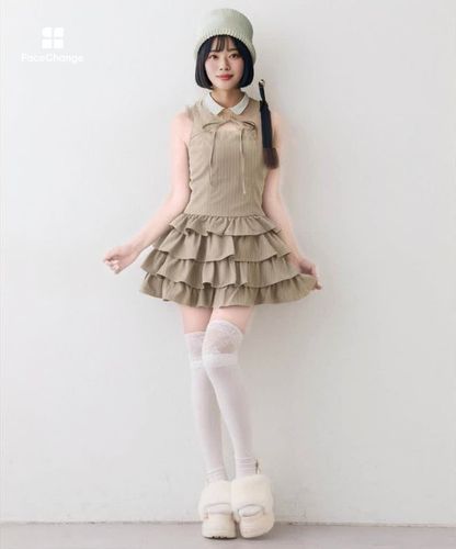 アンサンブルティアードミニワンピース | one after another NICE