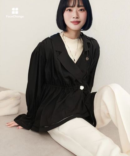 衿付きラップペプラムチュニック | natural couture(ナチュラル 