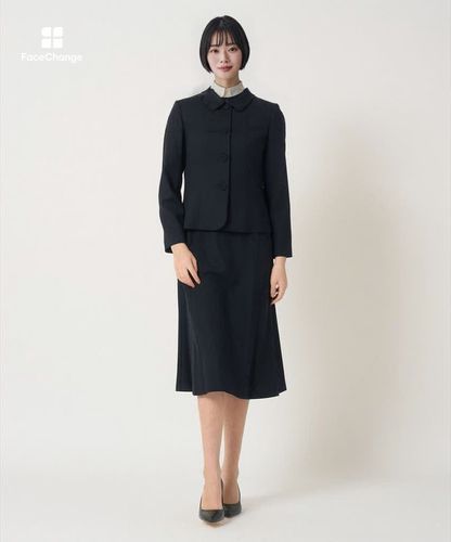 セットアップ対応商品】ウールジョーゼットステンカラージャケット