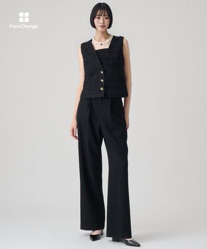 セットアップ対応商品】ミックスヤーンツイードショートジレ|ANAYI