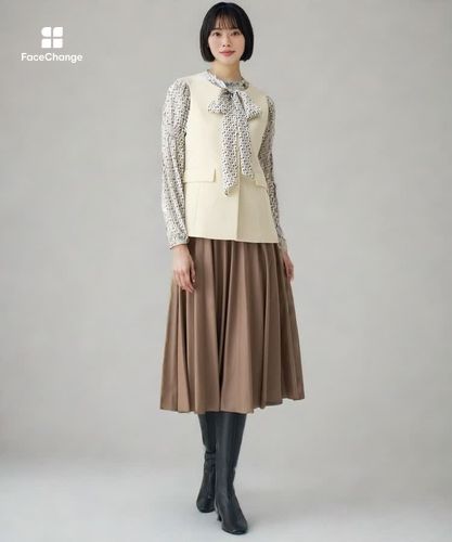 レザーライクサテンプリーツ スカート|ANAYI OFFICIAL ONLINE STORE