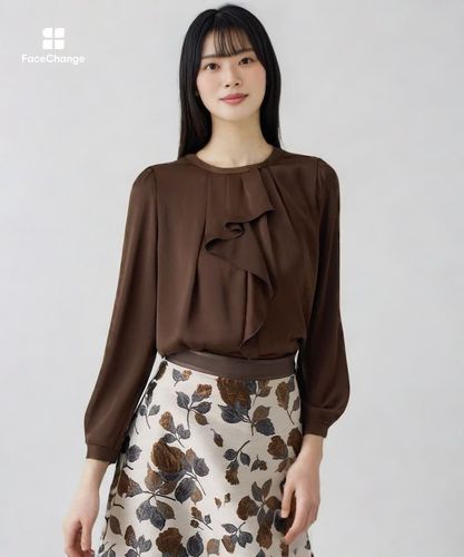 ビンテージサテンラッフル ブラウス|ANAYI OFFICIAL ONLINE STORE