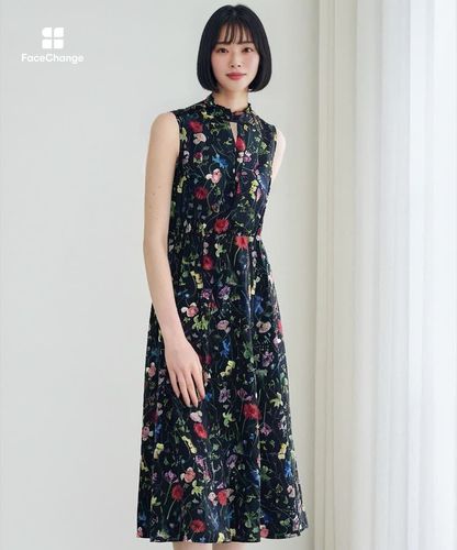 ボタニカルデシンプリントボウタイ ワンピース|ANAYI OFFICIAL ONLINE