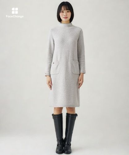 ウールブークレ配色 ワンピース|ANAYI OFFICIAL ONLINE STORE｜アナイ